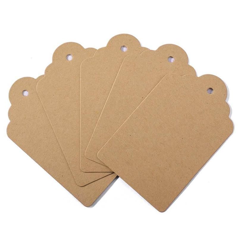 Custom Wedding Christmas Thanksgiving Day Holiday Price Label Kraft Paper Gift Tags with Jute String (T5080-1)