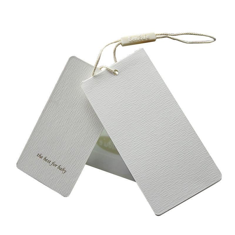 White Printed Texture Fsc Paper Hang Tag for Baby′s Clothing