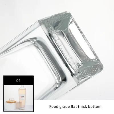 Manufacturers 750ml 750 Ml Empty Clear Thick Bottom Vodka Liquor Glass Bottles with Cork Cap