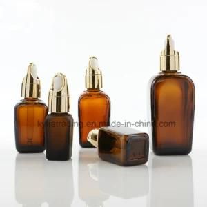 50ml Amber Square Essential Oil Bottle with Baskets Dropper