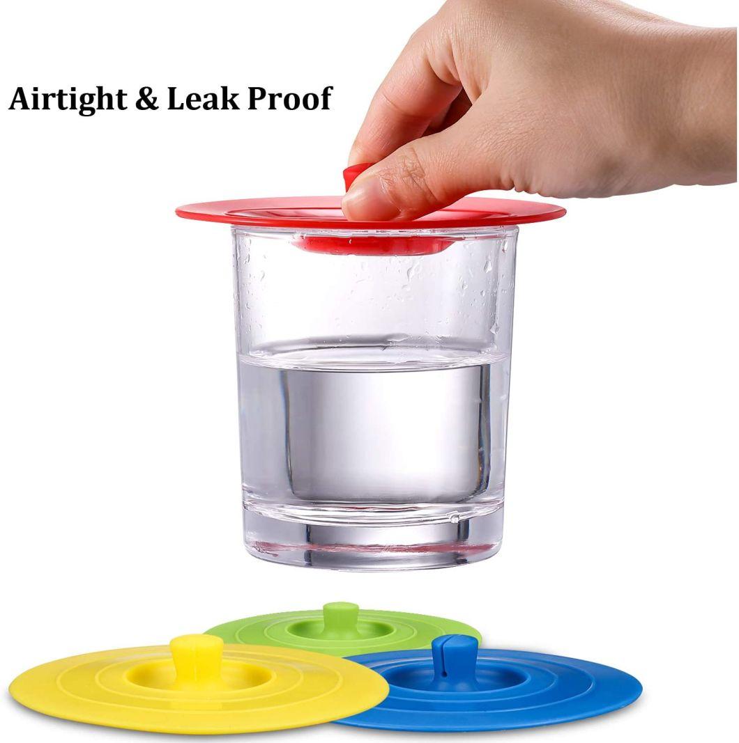 Silicone Cup Lids Circle Cup Cover Anti-Dust Airtight Seal Mug Cover