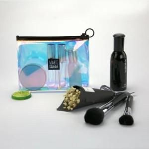 Waterproof Customized Logo Holographic Laser PVC Zipper Cosmetic Makeup Travel Storage Bag