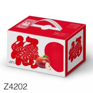 Z2402 2018 Hot Selling Corrugated Box Customize Cardboard Printing Handle Apple Fruit Packaging Box with Divider