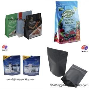 Custom Printed Flat Bottom Pouch Ziplock Matte Black Resealable Aluminium Foil Plastic Packaging Bag