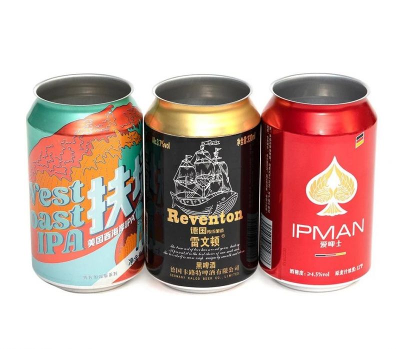 Standard 330ml Aluminum Beverage Cans with 202 Sot Can Ends