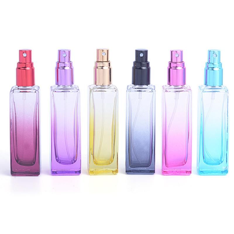 Colorful in Stock Empty Pefume Bottles for Sale Square Clear Glass Spray Bottle for Perfumes Fragrance Bottle