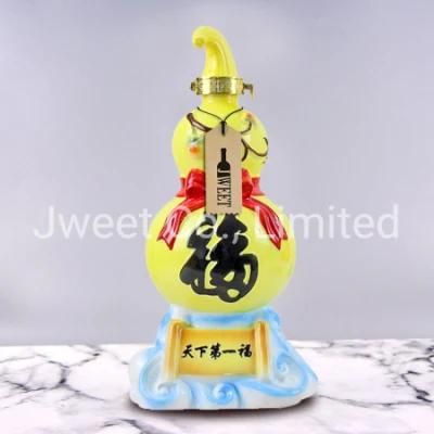 Quality Hand-Painted Ceramic Bottle 500ml Wine Vodka Bottle