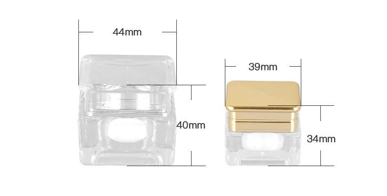 5g 10g Korean Style Empty Elegant Square Acrylic Plastic Jar for Skin Care