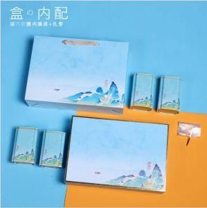 Blue Mountain and River Pattern Tea Gift Packing Tin Box