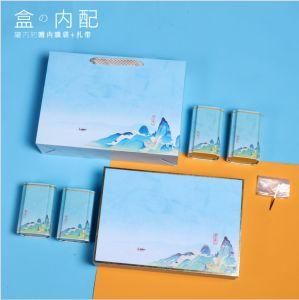 Blue Mountain and River Pattern Tea Gift Packing Tin Box
