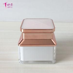30g White Color Square Acrylic Cosmetic Cream Jars for Skin Care Packaging