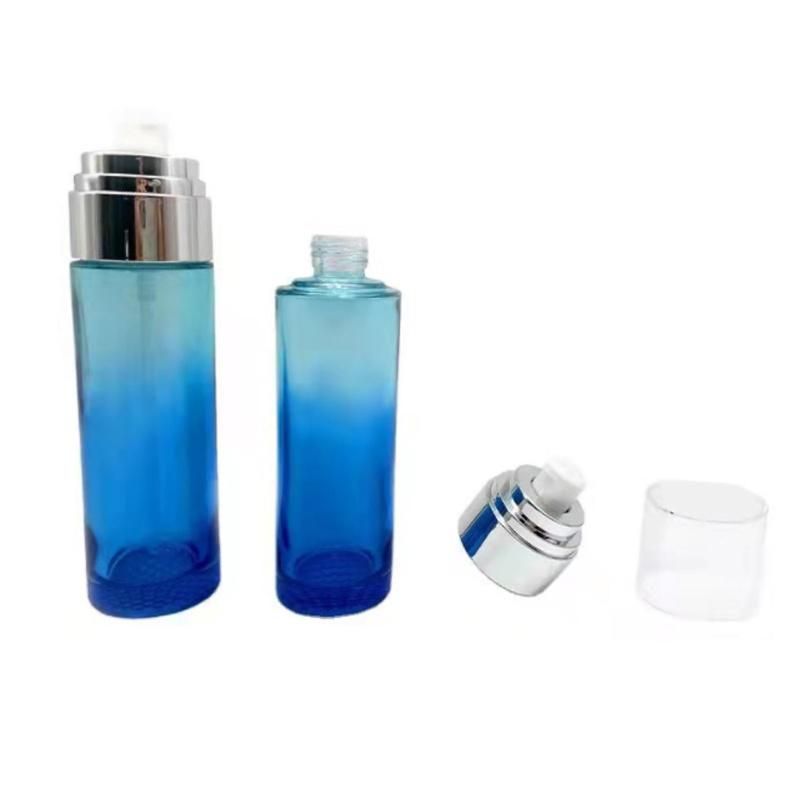 Luxury Clear Cosmetics Bottle 30g 50g 40ml 100ml 120ml Skincare Glass Jars and Bottles Sets