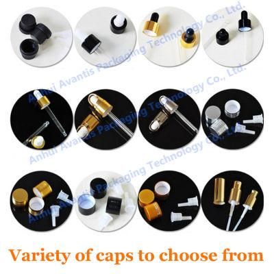 Wholesale 5ml 10ml 15ml 20ml 30ml 50ml 100ml Color Amber Essential Oil Glass Dropper Bottle with Tube