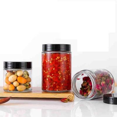 4oz 6oz 8oz 16oz 10oz 20oz Transparent Glass Jars with Shiny Cap