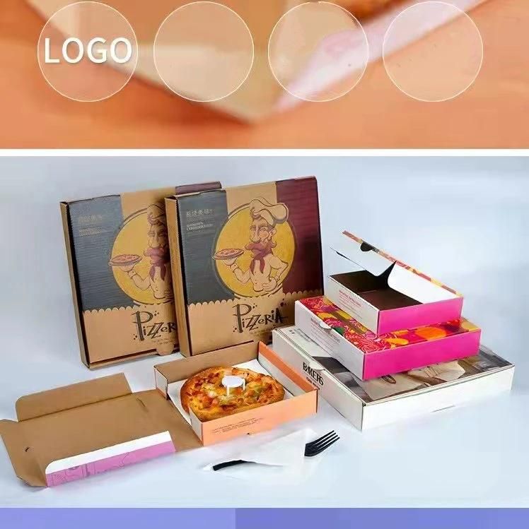 Wholesale Pizza Box, B-Flute, Oven Fresh Pizza Print, White/Kraft