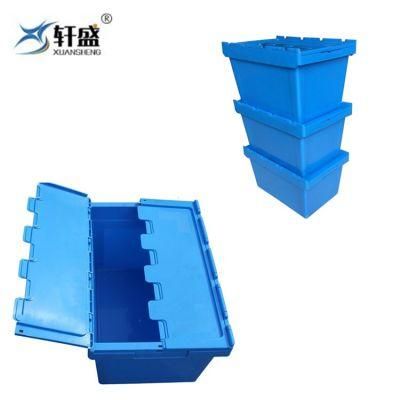 Wholesale Heavy Duty PP Material Moving Plastic Tote Box with Lid