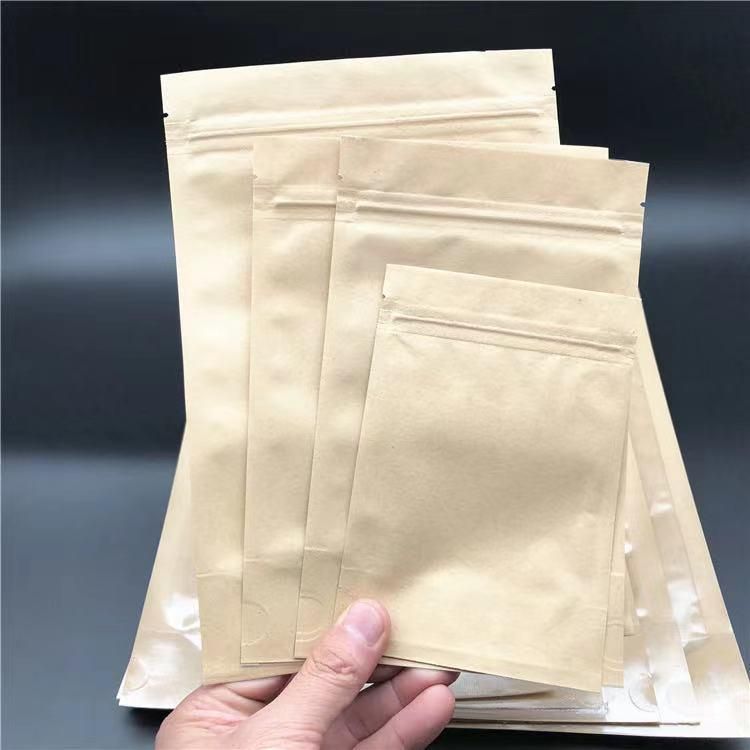 Transparent Front Kraft Paper Stand up Zipper Bag