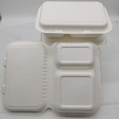 Take Away 2 Compartment Food Packaging Bagasse