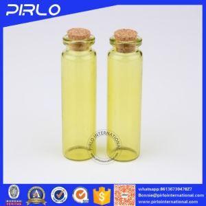 (10ml 20ml) Translucid Yellow Color Tubular Glass Vial with Wooden Cork