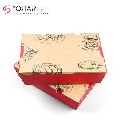 Eco-Friendly Disposable Lunch Fast Food Packaging Paper Box with Logo