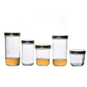 Portable Safety Multiple Lids and Capacities Empty Clear Round Practical Glass Food Jars