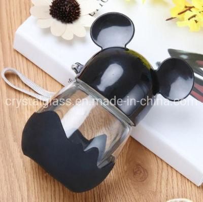 300ml Portable Lovely Shape Glass Drinking Water Bottle with Custom Logo