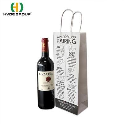 Portable White Kraft Paper Tube Bag for Wine Packaging