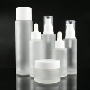 Luxury Cosmetics Packaging Straight Round 60ml Glass Foundation Bottle with Beauty Pump