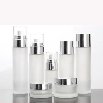 Cosmetic Packaging 40ml 100ml 120ml Frosted Glass Pump Bottle 100ml 120ml Face Toner Bottle 30g 50g Cream Jar