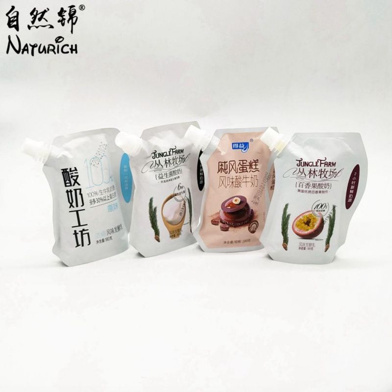 Soy Milk Packaging Stand up Spout Bag for Soybean Milk Sour Milk Packing Bags Sour Milk Spout Bag