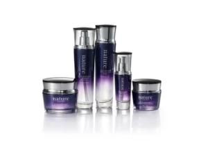 Elegant Purple Glass Bottle Packaging for Skin Care Cosmetic Jar