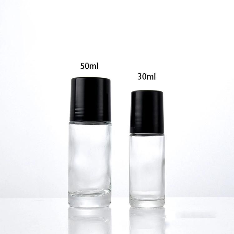 Frosted Empty Perfume Essential Oil 10ml 30ml 50ml Roll on Bottle with Black Cap