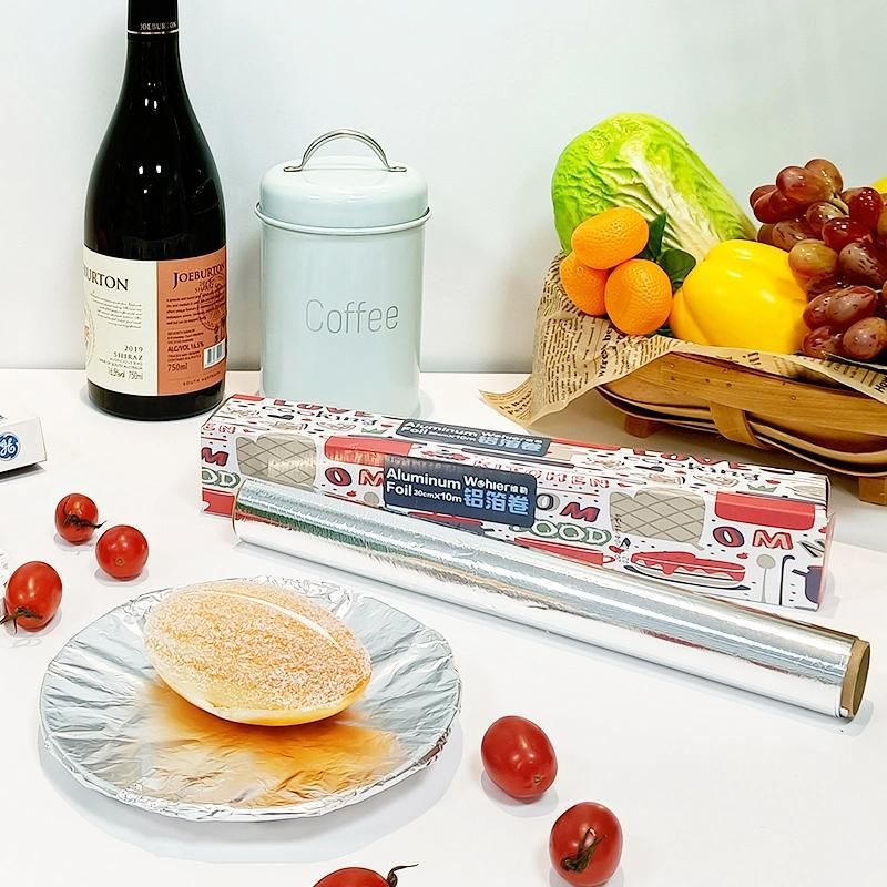 Food Grade Household Catering Aluminum Foil Roll for Food Packaging Cooking Frozen Barbecue Aluminum Foil