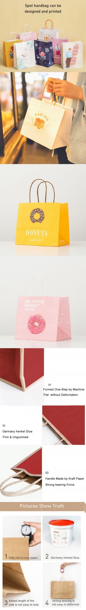 Personalized Recycled Printed Twisted Handle Kraft Paper Bag