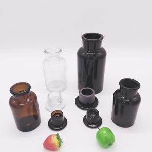 Amber Glass Bottle for Pills Liquid Medicine Syrup Bottle Glass Medical Reagent Pill Bottle with Sealed Lid