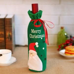 Wholesale Promotional Drawstring Wine Bags, Christmas Champagne Packaging Gift Bag, Bottle Cover