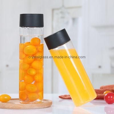 Packaging Industrial 375ml 400ml 500ml Swing Top Glass Water Bottle with Matte Black Cap