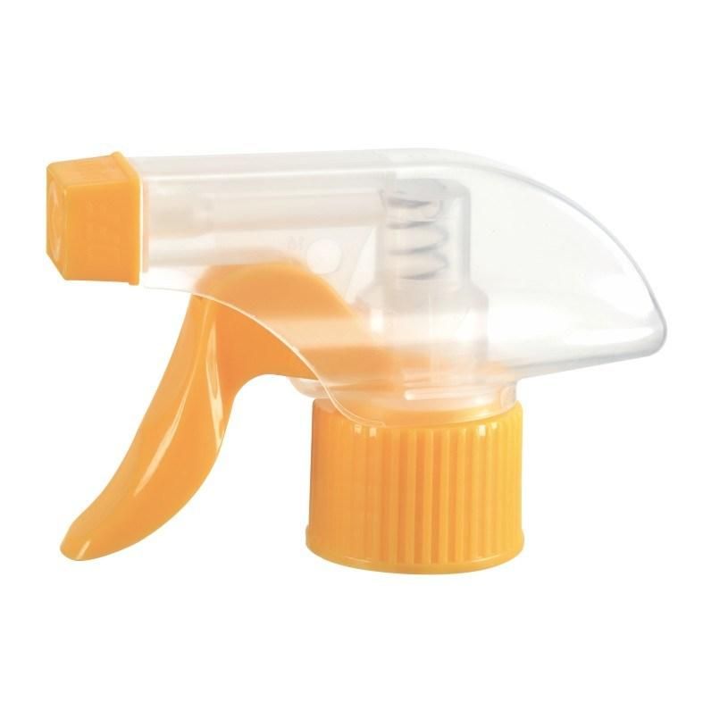 Customized Colored Orange and Clear Plastic Trigger Sprayer with Special 3 Finger