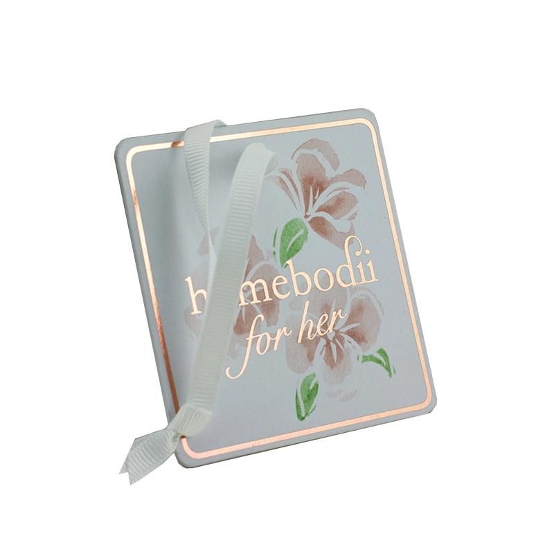 Custom Logo Rose Gold Foil Stamping Swing Tag for Clothing