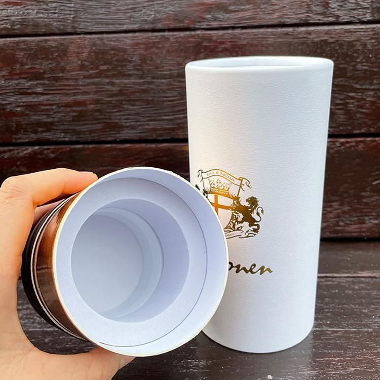Firstsail Recycled Custom Cylinder Carboard Box Packing Cosmetic Beauty Shampoo Packaging Perfume Round Bottle Tube with EVA Foam Insert