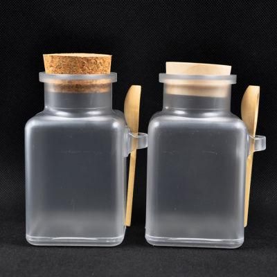 Frosted Cosmetic Square Sub Bottle with Rubber Stopper