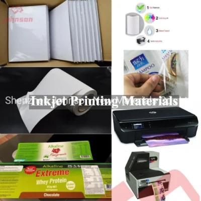Self Adhesive Matte Silver Pet Sticker Film Material for Inkjet Printer