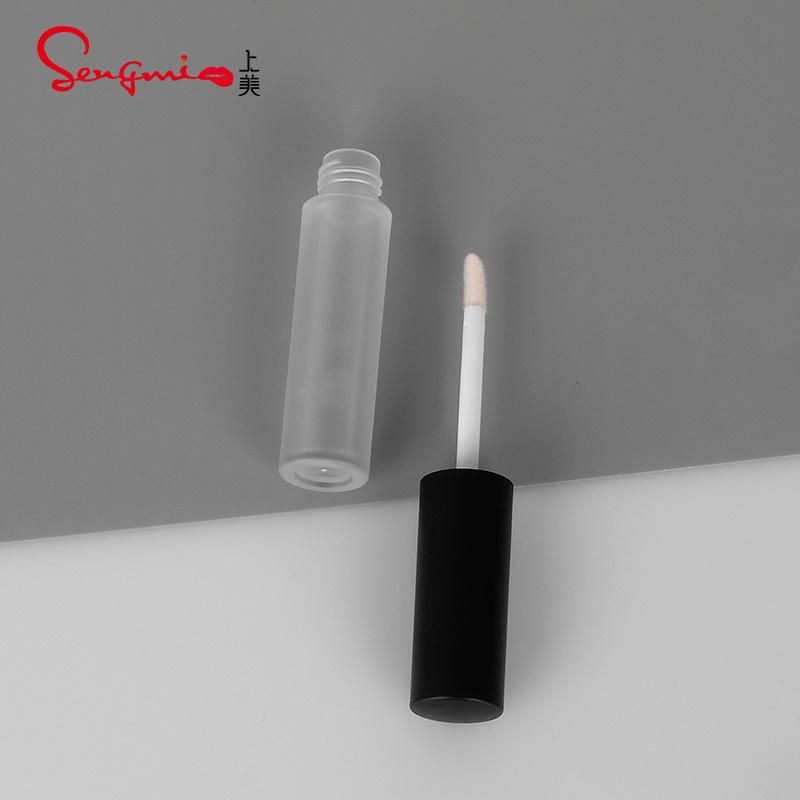 Hot Sale 2.5ml Matt Black Top Clear Tubes Plastic Lip Gloss Packaging Lip Gloss Tubes Black Lip Gloss Tube with Black Wands