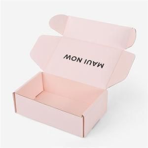 Custom Eco Friendly Color Printing Corrugated Mailing Carton Pink Paper Packaging Shipping Box