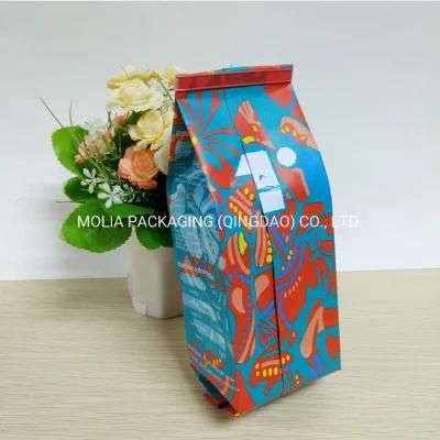 Plastic Stand up Coffee Packaging Bags Side Gusset Coffee Pouch Custom Printed Coffee Bag with Valve