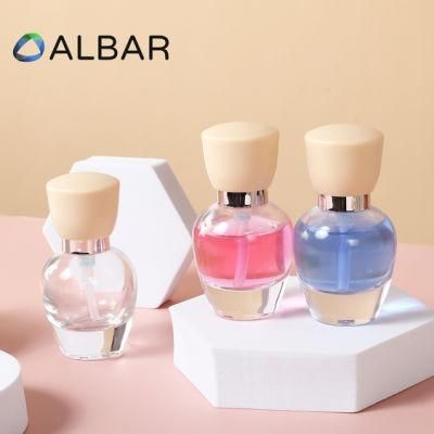 Short Oval Thick Glass Serum Bottles with 30 50ml Capacity Press Cap Glass Dropper