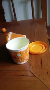 Cup of Paper with Plastic Lid Disposable Take out Food Container to-Go Box