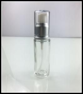 Clear 30ml Empty Slim Glass Cosmetic Lotion Bottle with Pump