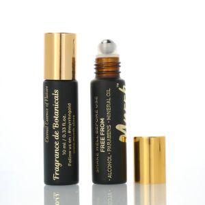 Clear Amber Blue Black 10ml Glass Empty Perfume Roll on Bottle with Gold Aluminium Cap