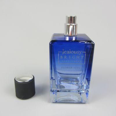 Square Empty Glass Crimp Customised Perfume Bottles with Spray